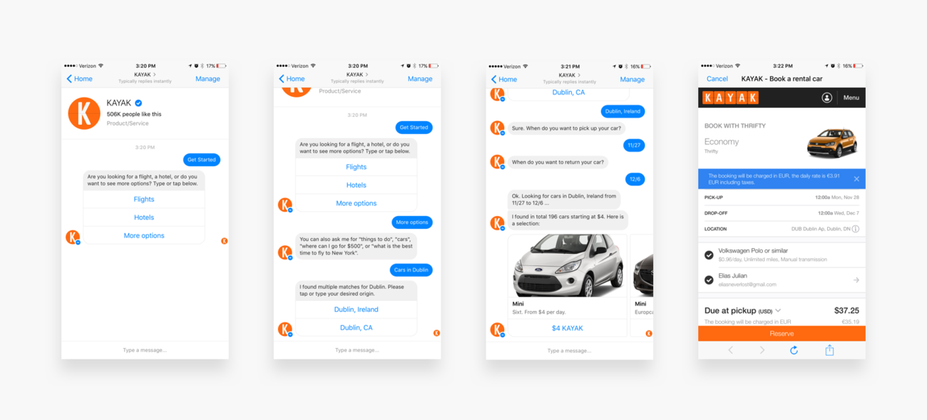 kayak chatbot